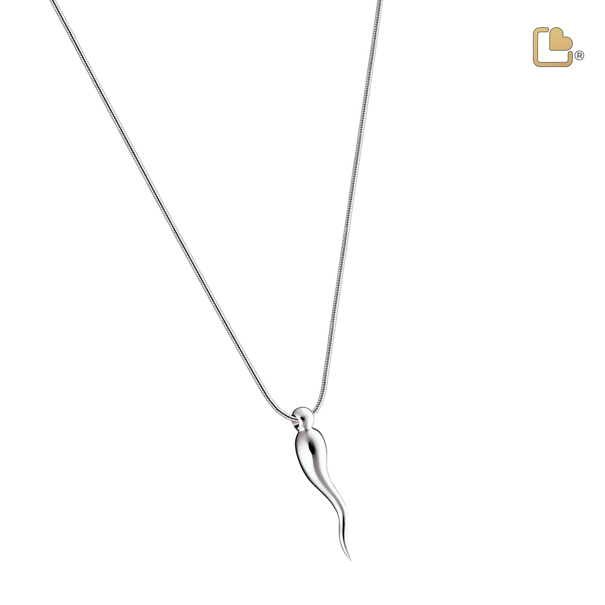 PD1520   ItalianHorn Ashes Pendant Pol Silver