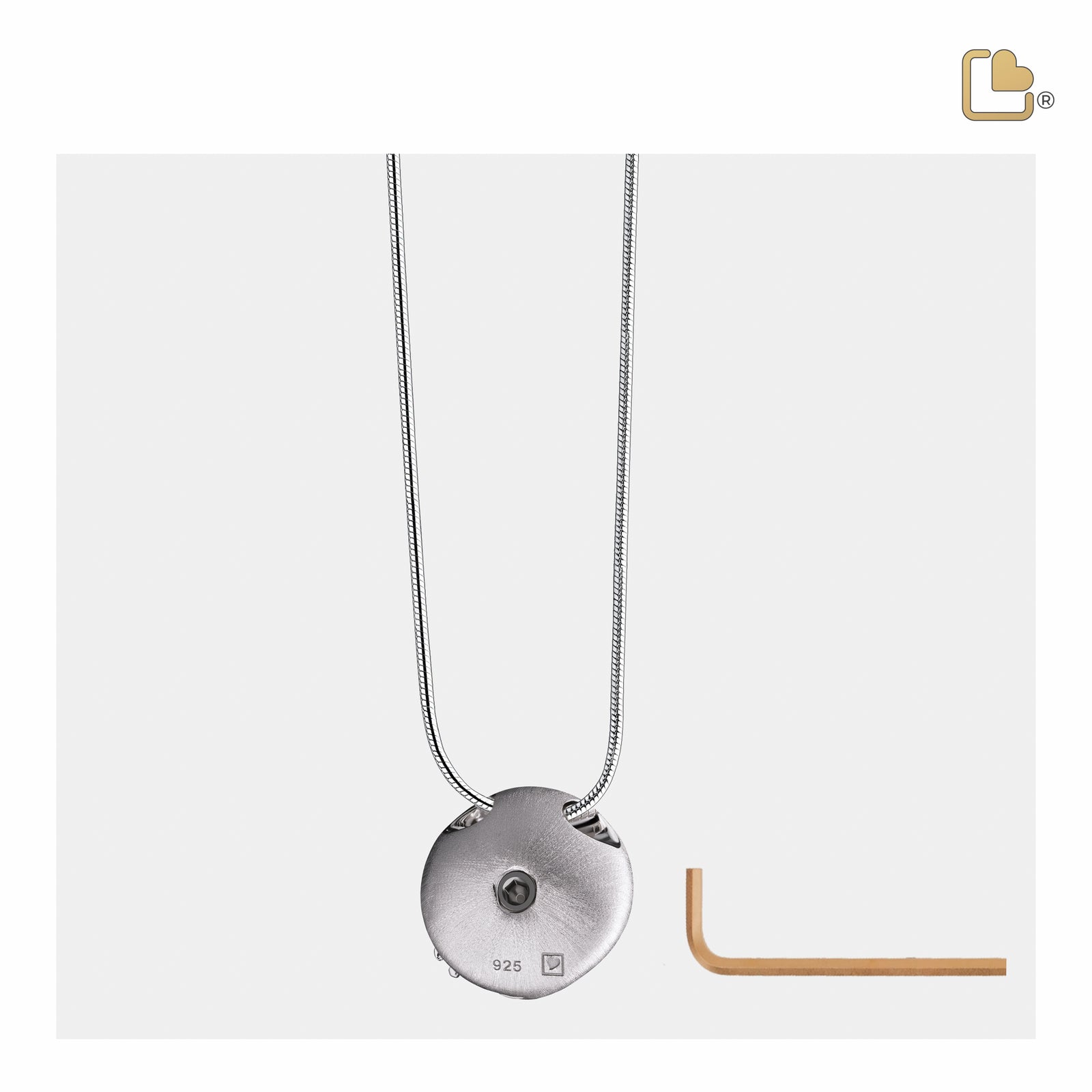 PD1532   Circle Ashes Pendant Pol Silver w/Zirconia
