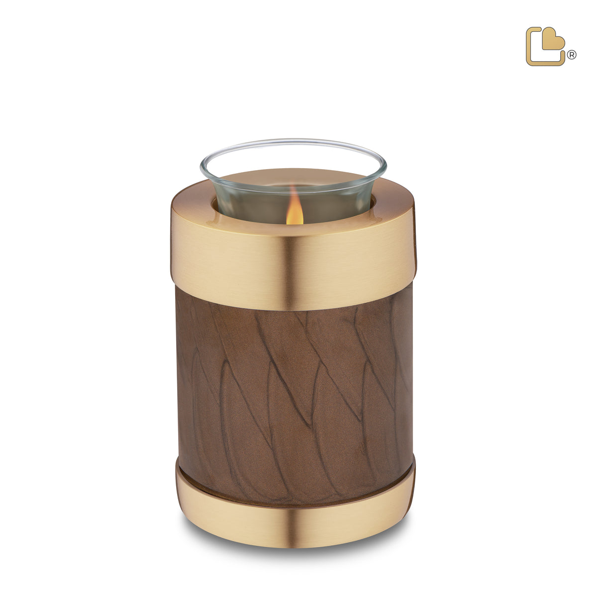 T652   Tealight Urn Pearl Bronze &amp; Bru Gold