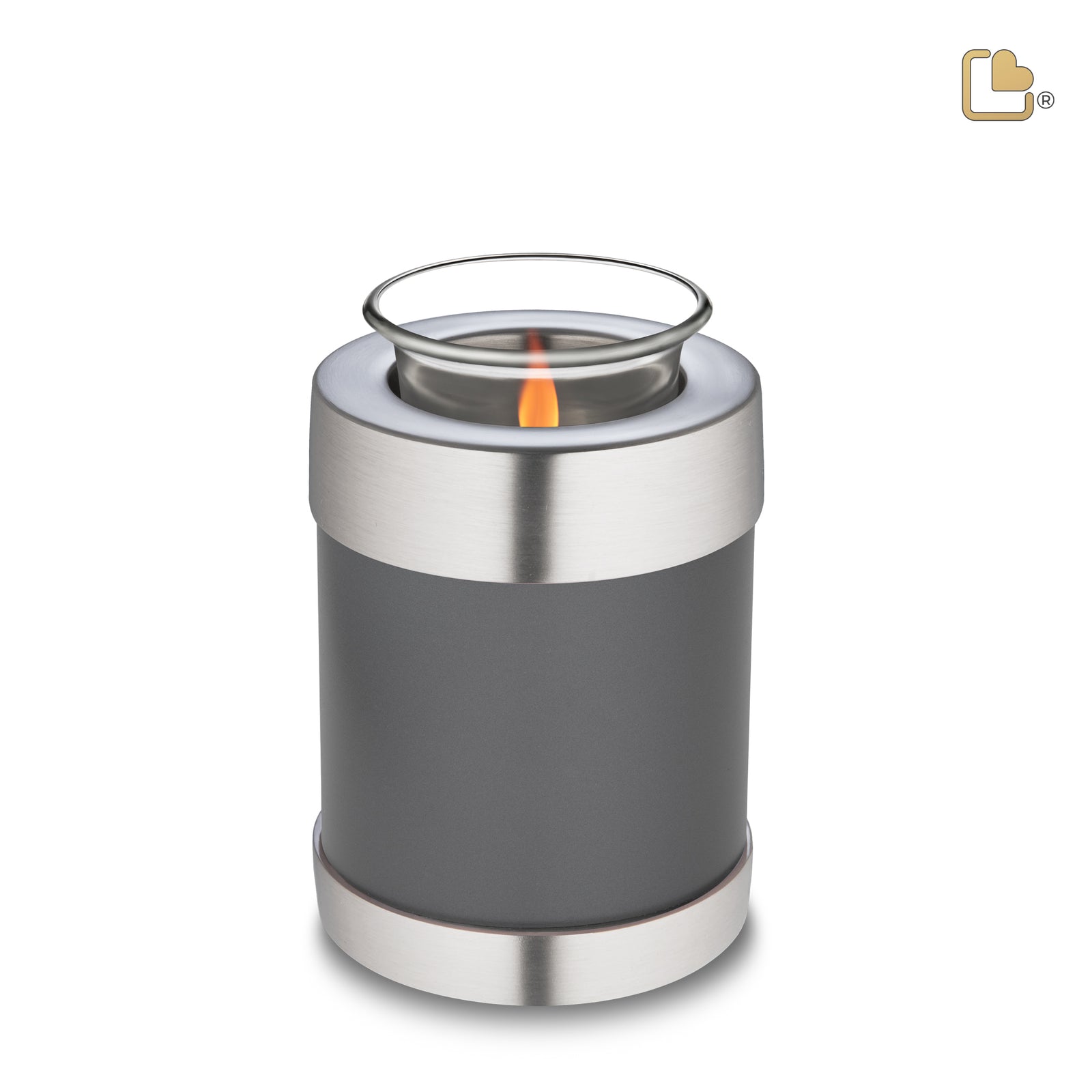 T673   Tealight Urn Slate & Bru Pewter
